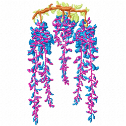 Flowers And Tree Embroidery Design 6